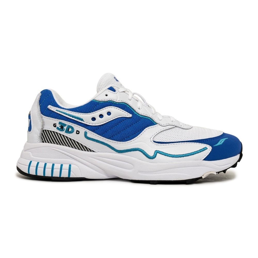 Saucony (Women's 8 M) 3D Grid™ Hurricane Sneakers in White/Royal